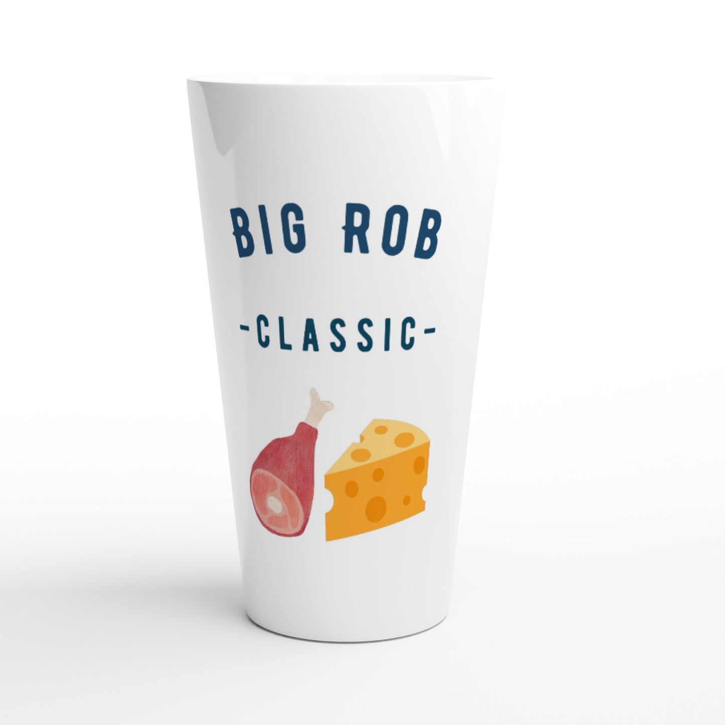 Mugs and water bottles with Big Rob's Classic Phrase, "Ham n Cheese"