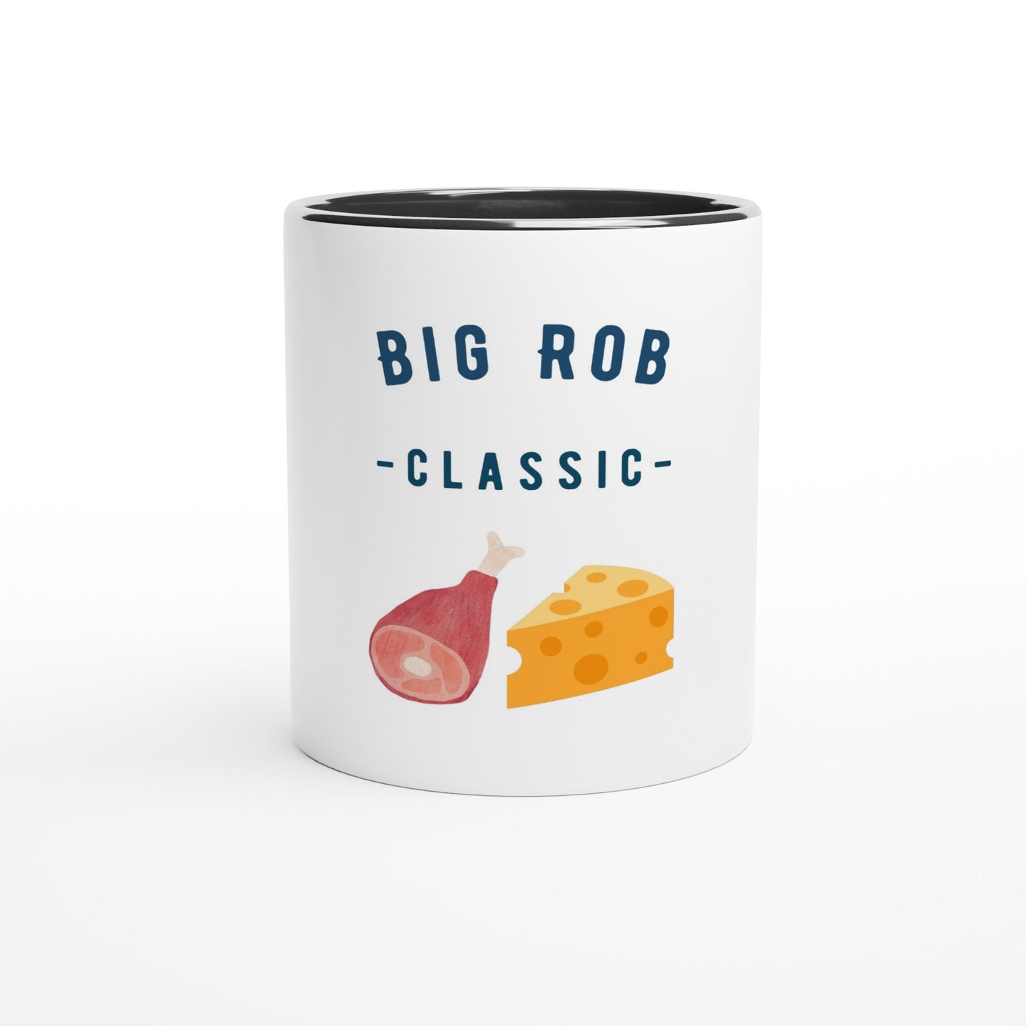 Mugs and water bottles with Big Rob's Classic Phrase, "Ham n Cheese"